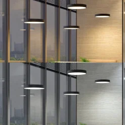 Pendellamper ^ Arcchio LED-hængelampe Aleksi, Ø 60 cm, sort, metal, CCT