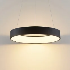Pendellamper ^ Arcchio LED-hængelampe Aleksi, Ø 60 cm, sort, metal, CCT