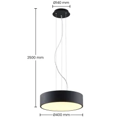 Arcchio Pendellamper > LED-hængelampe Noabelle, sort, 40 cm, metal