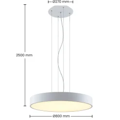 Pendellamper|Pendellamper ^ Arcchio LED-hængelampe Noabelle, Ø 80 cm, hvid, metal