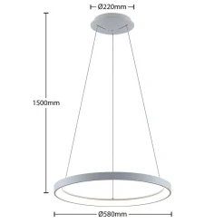 Arcchio Pendellamper|Pendellamper > LED-hængelampe Vivy, Ø 58 cm, hvid, metal