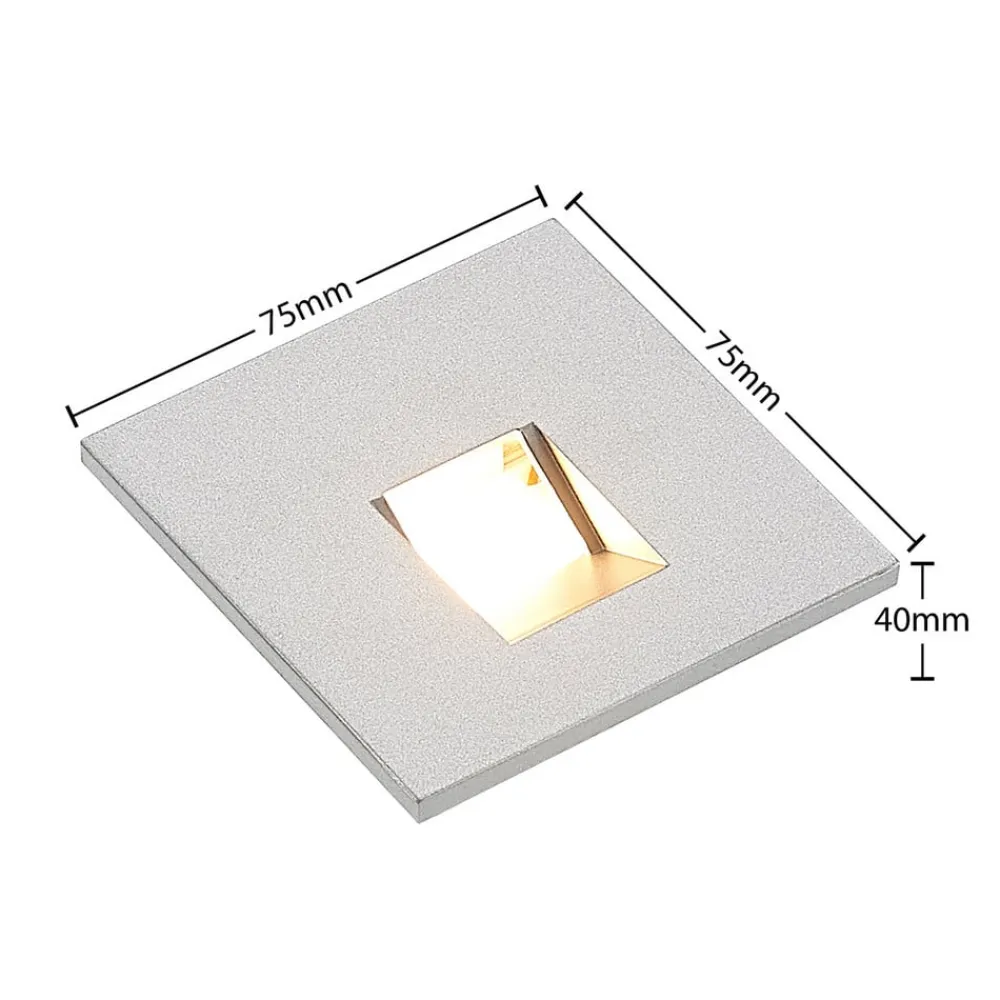 Arcchio Gang|Væglamper > LED-indbygningslampe Vexi, 7,5 cm x 7,5 cm, sølv, CCT