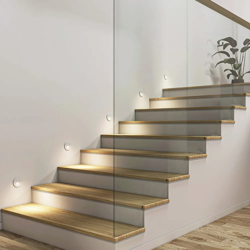 Gang|Pendellamper ^ Arcchio LED-indbygningslampe Vexi, Ø 7,5 cm, hvid, aluminium, CCT