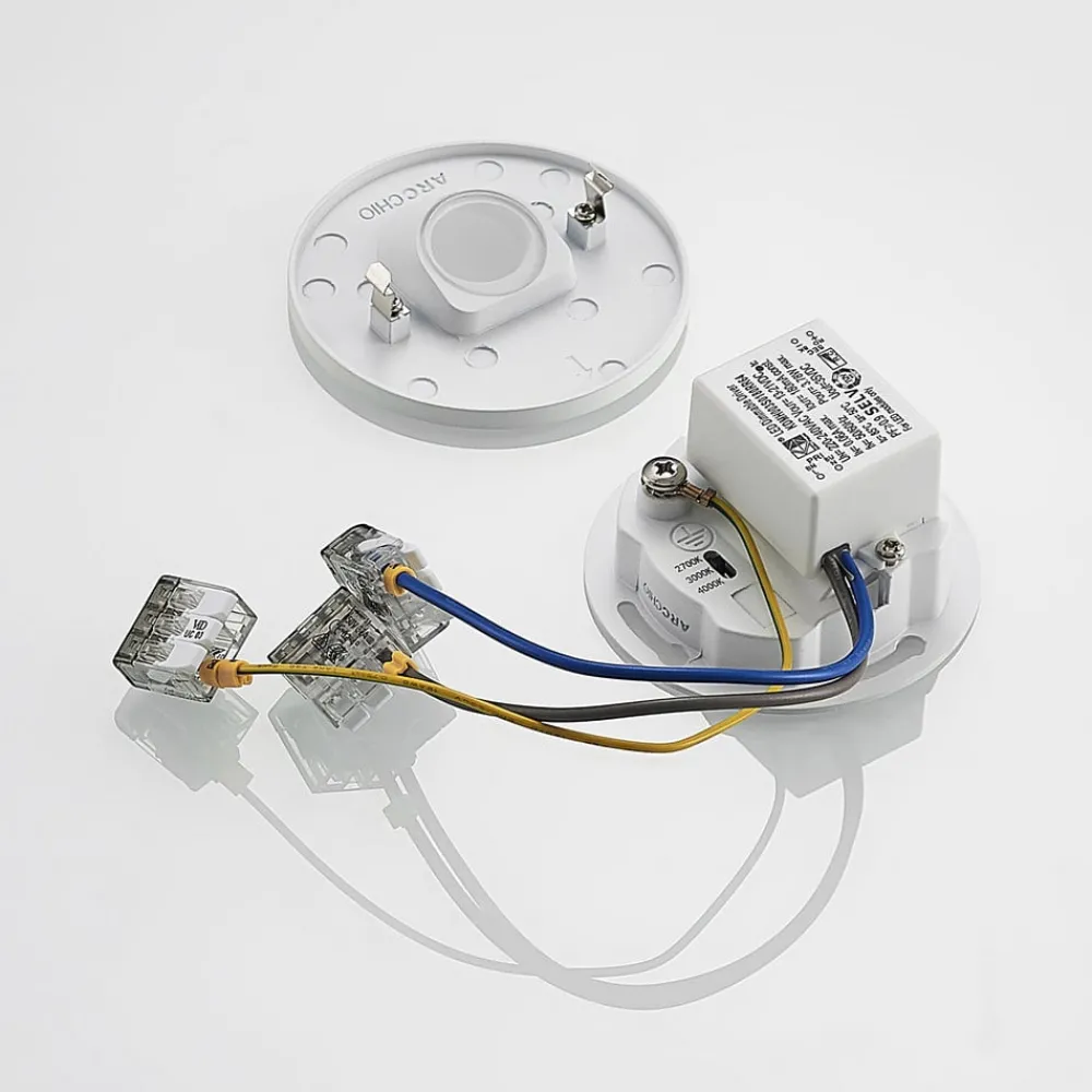 Gang|Pendellamper ^ Arcchio LED-indbygningslampe Vexi, Ø 7,5 cm, hvid, aluminium, CCT
