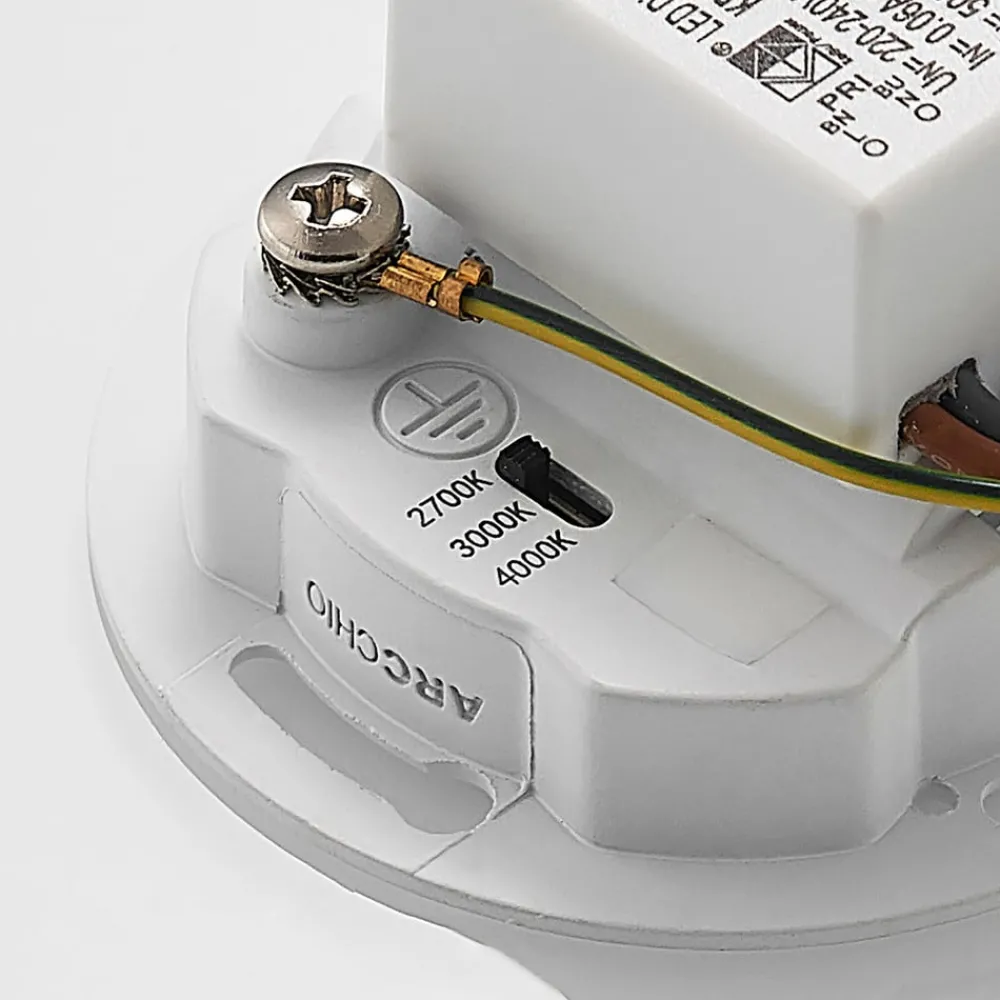 Gang|Pendellamper ^ Arcchio LED-indbygningslampe Vexi, Ø 7,5 cm, hvid, aluminium, CCT