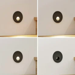 Arcchio Indbygningsspots|Væglamper > LED-indbygningslampe Vexi, Ø 7,5 cm, sort, aluminium, CCT