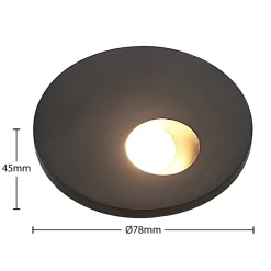 Arcchio Indbygningsspots|Væglamper > LED-indbygningslampe Vexi, Ø 7,5 cm, sort, aluminium, CCT