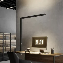 Arbejdsrum/Kontor|Bordlamper ^ Arcchio LED-klemmelampe Jolinda, sort, aluminium, dæmpbar
