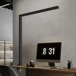 Arbejdsrum/Kontor|Bordlamper ^ Arcchio LED-klemmelampe Jolinda, sort, aluminium, dæmpbar