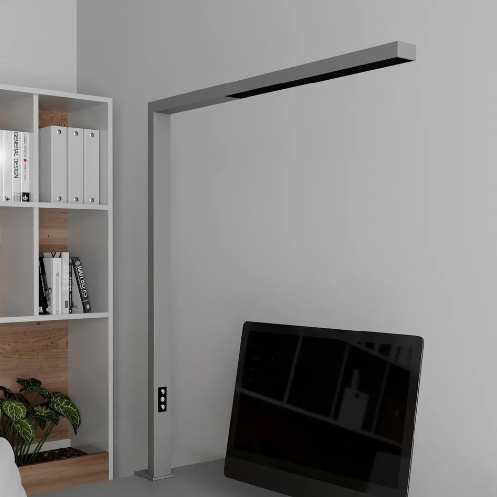 Arcchio Bordlamper > LED-klemmelampe Jolinda, sølv, metal, dæmpbar