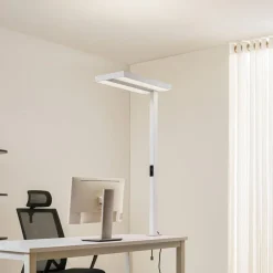 Arcchio Arbejdsrum/Kontor|Bordlamper > LED-klemmelampe Logan, hvid, dæmpbar, sensor