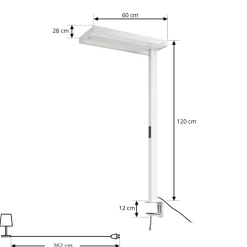 Arcchio Arbejdsrum/Kontor|Bordlamper > LED-klemmelampe Logan, hvid, dæmpbar, sensor