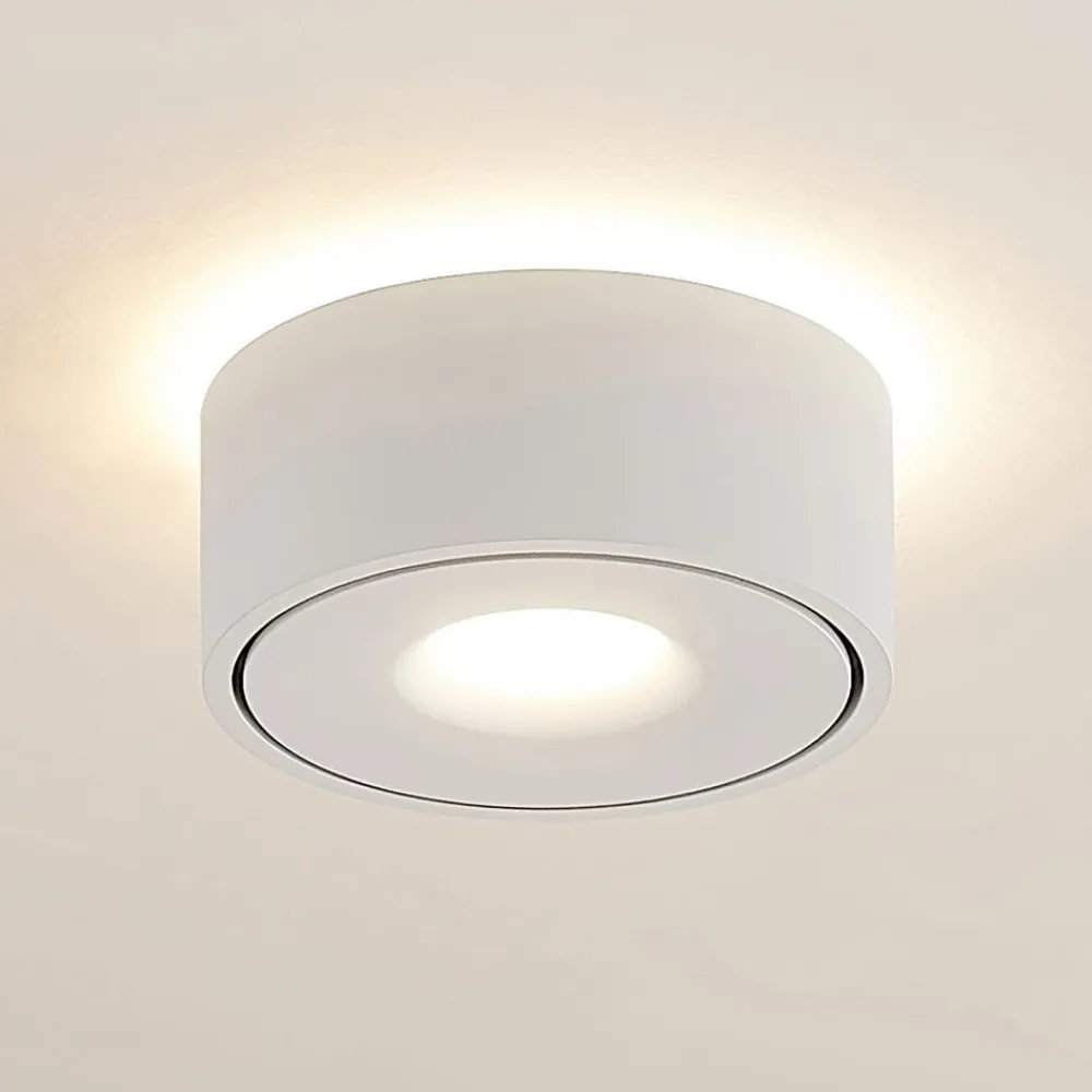 Gang|Loftlamper ^ Arcchio LED-loftlampe Rotari, hvid, op og ned, aluminium