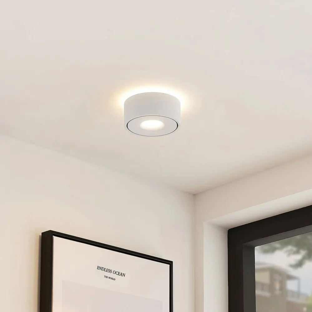 Gang|Loftlamper ^ Arcchio LED-loftlampe Rotari, hvid, op og ned, aluminium