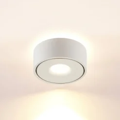 Gang|Loftlamper ^ Arcchio LED-loftlampe Rotari, hvid, op og ned, aluminium