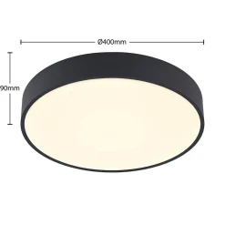 Gang|Loftlamper ^ Arcchio LED-loftlampe Vanida, sort, Ø 40 cm, op/ned