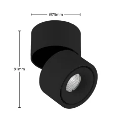 Loftlamper ^ Arcchio LED-loftspot Rotari, 980lm, 1 lyskilde, sort