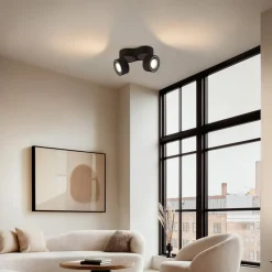 Arbejdsrum/Kontor|Loftlamper ^ Arcchio LED-loftspot Rotari, 1960lm, 2 lyskilder, sort