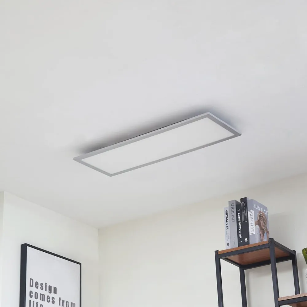 Gang|Loftlamper ^ Arcchio LED-panel Lyndra, 80 cm, sølv, aluminium, dæmpbar, CCT