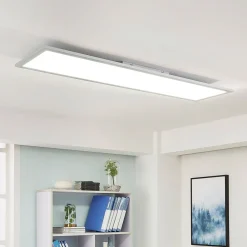 Arbejdsrum/Kontor|Loftlamper ^ Arcchio LED-panel Lysander, 32W, CCT, 119cm, sølv