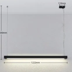 Arcchio Arbejdsrum/Kontor|Pendellamper > LED-pendellampe Cuna, sort, 122 cm, metal