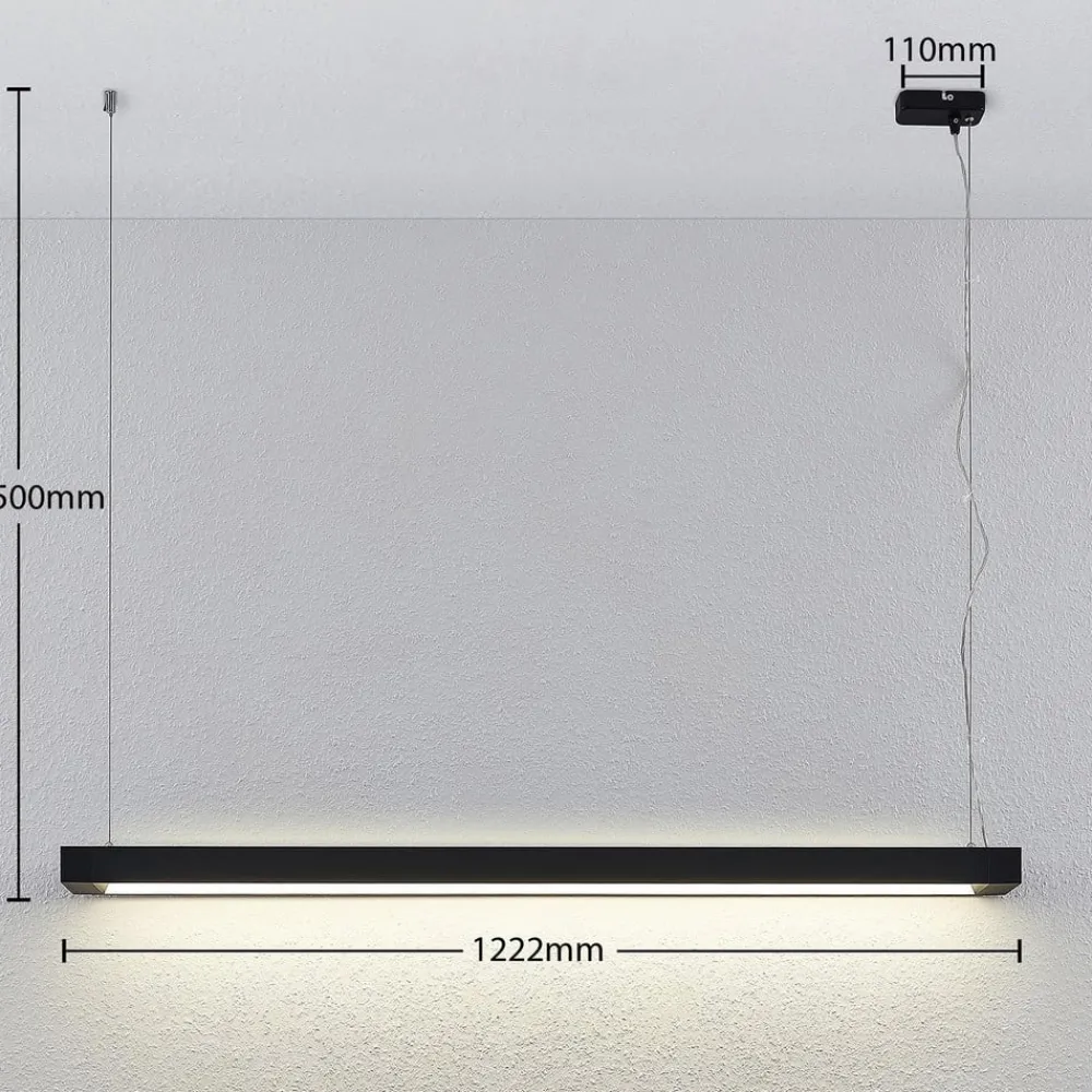 Arcchio Arbejdsrum/Kontor|Pendellamper > LED-pendellampe Cuna, sort, 122 cm, metal