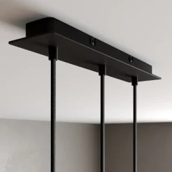 Arcchio Pendellamper > LED-pendellampe Franka, 3 lyskilder, lang, sort, aluminium