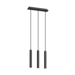 Arcchio Pendellamper > LED-pendellampe Franka, 3 lyskilder, lang, sort, aluminium