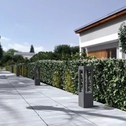 Arcchio Terrassebelysning|Gadebelysning > LED pullert Lienna, 60 cm, grå, metal, IP65
