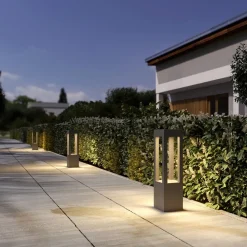 Arcchio Terrassebelysning|Gadebelysning > LED pullert Lienna, 60 cm, grå, metal, IP65