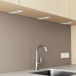 Underskabsbelysning ^ Arcchio LED-underskabsbelysning Nortra, 3-pak, grå, aluminiumsfarvet