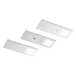 Underskabsbelysning ^ Arcchio LED-underskabsbelysning Nortra, 3-pak, grå, aluminiumsfarvet