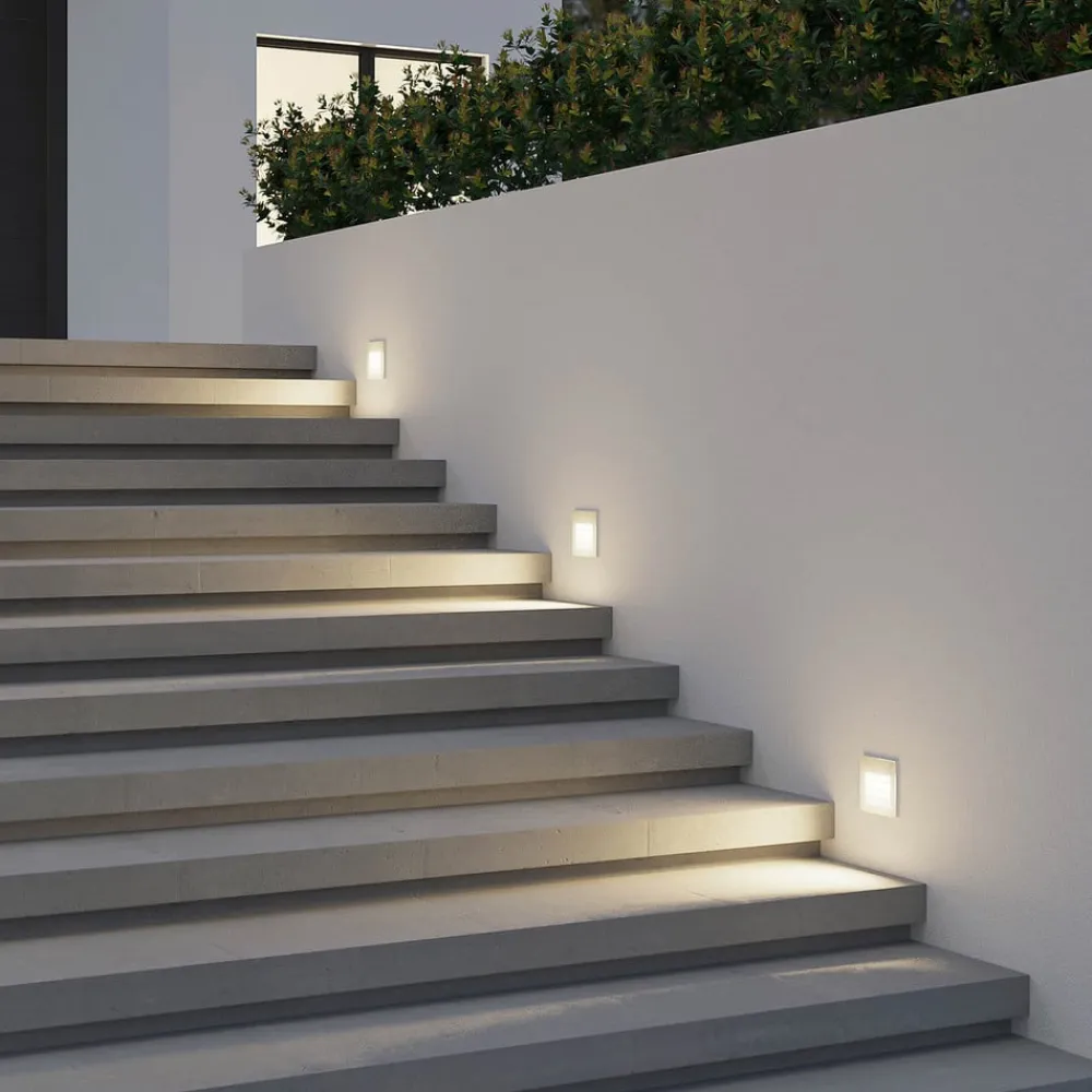 Arcchio Væglamper > LED-vægindbygningslampe Zamo, lamel, hvid, metal, IP65