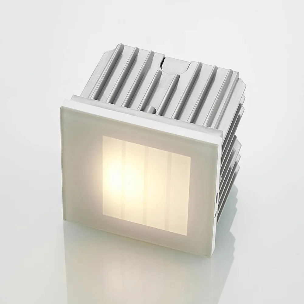 Arcchio Væglamper > LED-vægindbygningslampe Zamo, lamel, hvid, metal, IP65