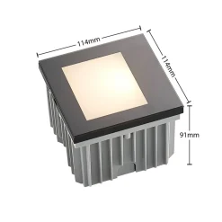 Væglamper ^ Arcchio LED-vægindbygningslampe Zamo, sort, 11 cm, IP65