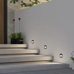 Arcchio Terrassebelysning|Væglamper > LED-vægindbygningslampe Zamo, lamel, sort, IP65