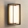 Terrassebelysning|Væglamper ^ Arcchio LED-væglampe Ismera, antracit/opal, IP65, glas