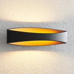 Arcchio Gang|Væglamper > LED-væglampe Jelle, 44 cm, sort/guld, op/ned