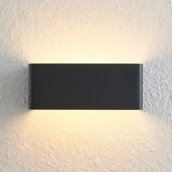 Gang|Væglamper ^ Arcchio LED-væglampe Karam, 20 cm, sort, metal, op/ned