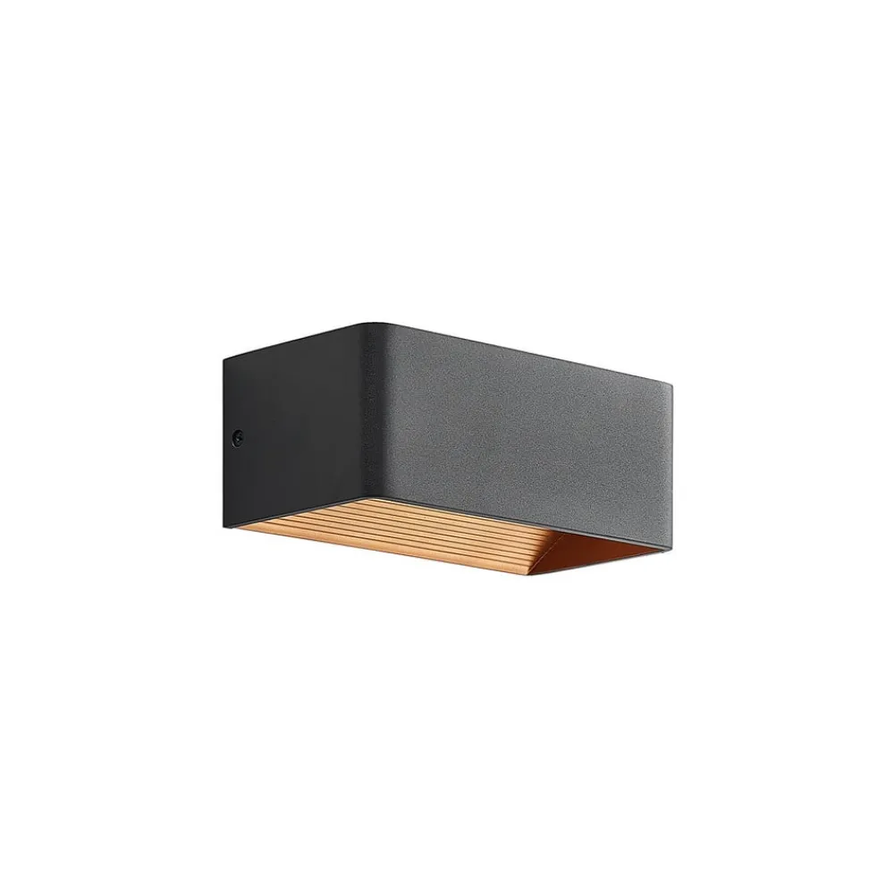 Gang|Væglamper ^ Arcchio LED-væglampe Karam, 20 cm, sort, metal, op/ned