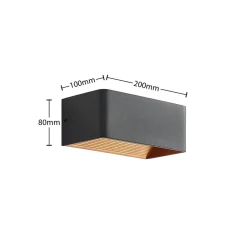 Gang|Væglamper ^ Arcchio LED-væglampe Karam, 20 cm, sort, metal, op/ned