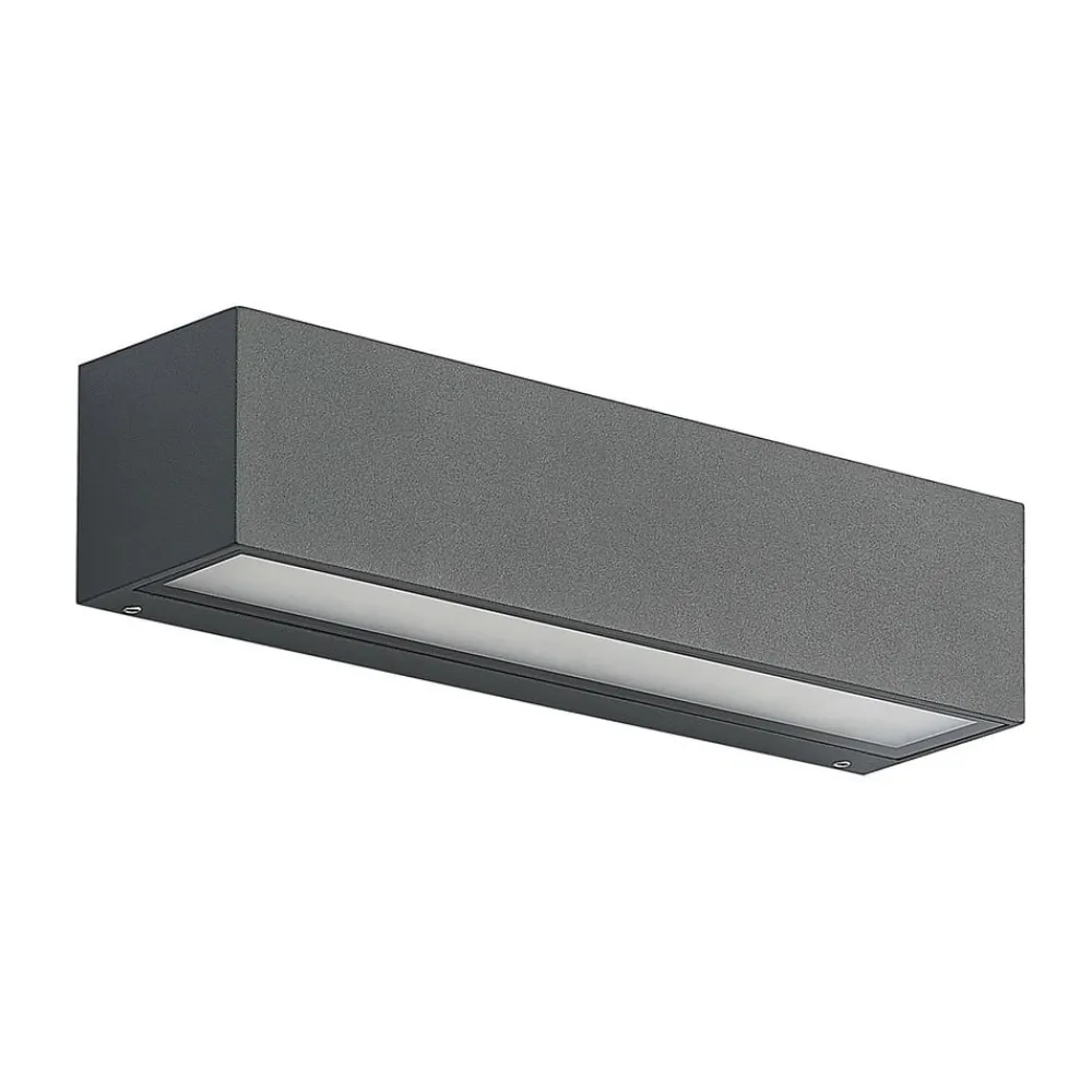 Arcchio Terrassebelysning|Væglamper > LED-væglampe Lengo, 25 cm, 2 lyskilder, antracit, CCT