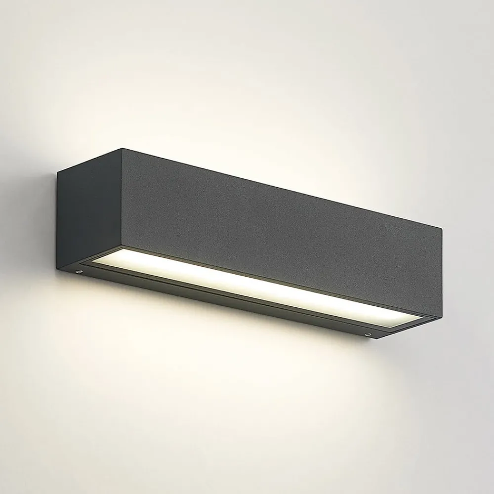 Arcchio Terrassebelysning|Væglamper > LED-væglampe Lengo, 25 cm, 2 lyskilder, antracit, CCT