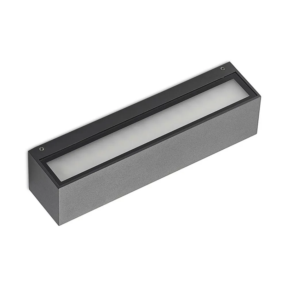 Arcchio Terrassebelysning|Væglamper > LED-væglampe Lengo, 25 cm, 2 lyskilder, antracit, CCT
