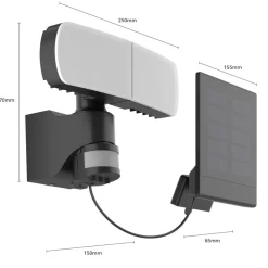 Arcchio Solcelle Lampe Med Sensor|Solcellelamper > Lissano LED-vægspot med solcelle og sensor