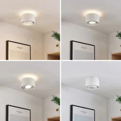 Spotlights ^ Arcchio loftlampe Walisa, Ø 15 cm, rund, hvid, sæt med 3 stk