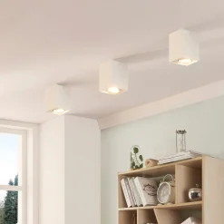 Arbejdsrum/Kontor ^ Arcchio loftspot Jolina, kantet, hvid, sæt af 2, aluminium