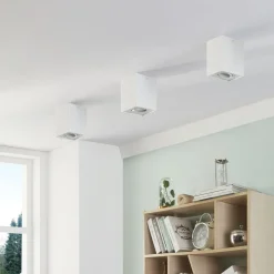 Arbejdsrum/Kontor ^ Arcchio loftspot Jolina, kantet, hvid, sæt af 2, aluminium