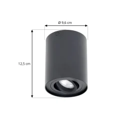 Loftlamper ^ Arcchio loftspot Jolina, rund, antracit, 13 cm, metal