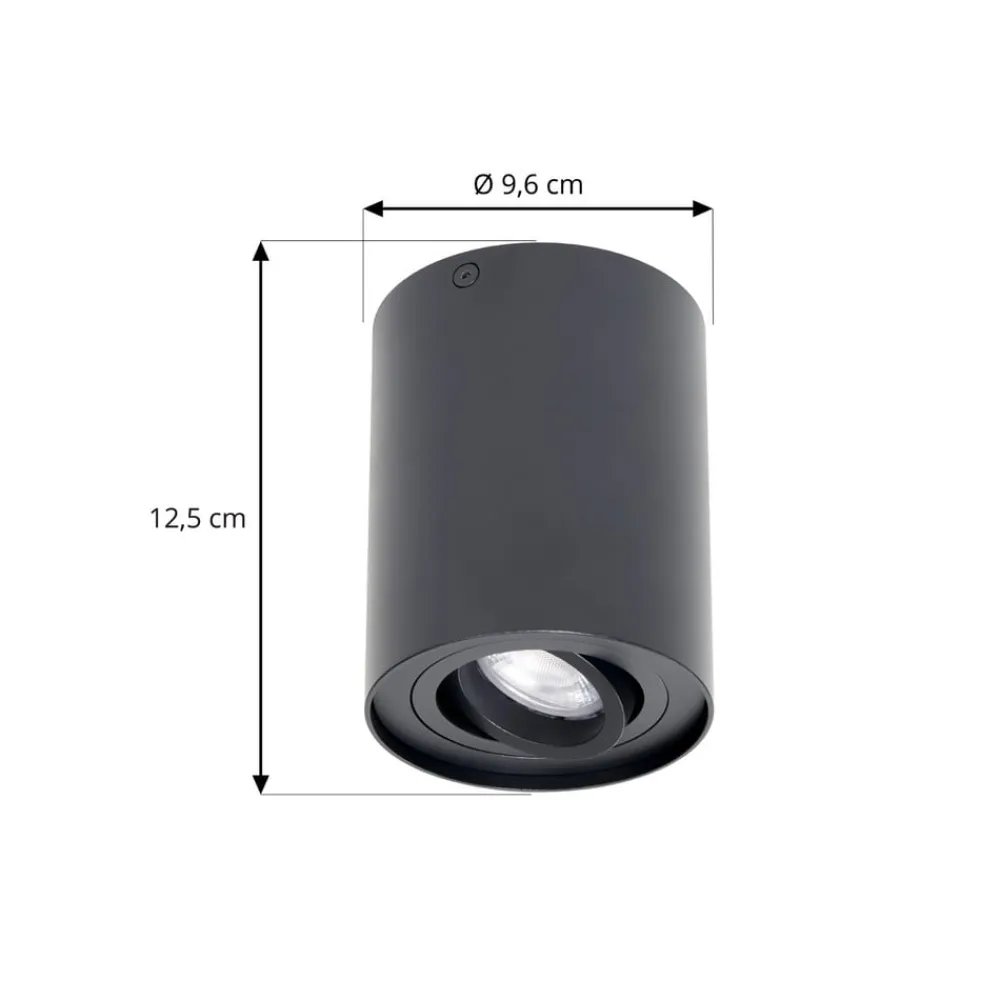 Loftlamper ^ Arcchio loftspot Jolina, rund, antracit, 13 cm, metal